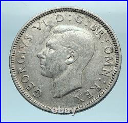 1937 Great Britain UK United Kingdom SILVER SHILLING Coin King George V i78150