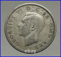 1940 United Kingdom UK Great Britain GEORGE VI Lion Silver Shilling Coin i56901