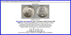 1943 Great Britain UK United Kingdom SILVER SHILLING Coin King George VI i92535