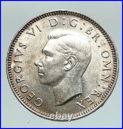 1944 Great Britain UK United Kingdom SILVER SHILLING Coin King George VI i91108