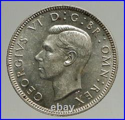 1944 Great Britain UK United Kingdom SILVER SHILLING Coin King George VI i93523