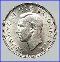 1945 United Kingdom Great Britain GEORGE VI Old LION Silver Shilling Coin i91758