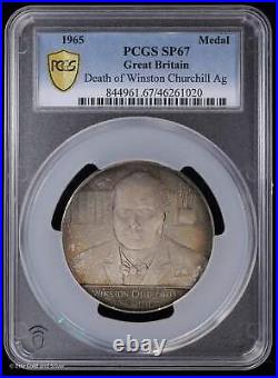 1965 Great Britain Death of Winston Churchill Silver Toned Medal PCGS SP 67 La