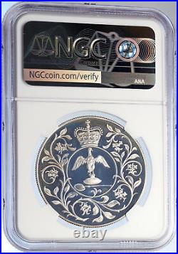 1977 GREAT BRITAIN United Kingdom Elizabeth II SILVER 25 Pence Coin NGC i105651