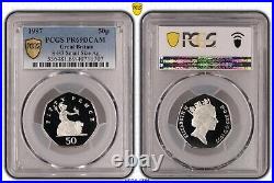 1997 Silver Proof 50p Britannia PCGS PR69 DCAM Top Pop Finest Known