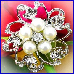 1-100 New Silver Crystal Pearl Brooch Joblot Bridal Wedding Wholesale Lot Diy Uk