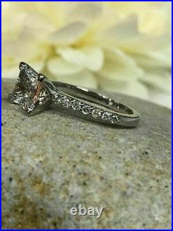 1.50 Ct Princess Solitaire Diamond Wedding Silver Ring VVS1/D Engagement Ring