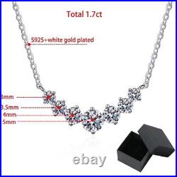 1.7ct Diamond White Gold Necklace & Gift Box Lab-Created VVS1/D/Excellent