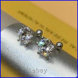 1ct Diamond Earrings White Gold & Gift Box Lab-Created VVS1/D/Excellent