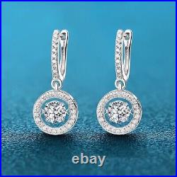 1ct Diamond Heart Earrings White Gold & Gift Box Lab-Created VVS1/D/Excellent