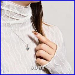 1ct Diamond Necklace Pendant White Gold & Gift Box Lab-Created VVS1/D/Excellent