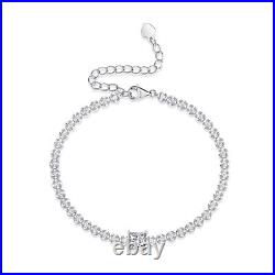 1ct Diamond Princess Bracelet White Gold & Gift Box Lab-Created VVS1/D/Excellent