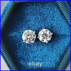 1ct Earrings White Gold Diamond Test Pass Lab-Created VVS1/D/Excellent