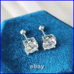 1ct Earrings White Gold Diamond Test Pass Lab-Created VVS1/D/Excellent