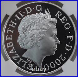 2000 Silver Gilt £5 Proof Millennium NGC PF69 Great Britain