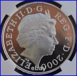 2000 Silver Gilt £5 Proof Millennium NGC PF70 Great Britain