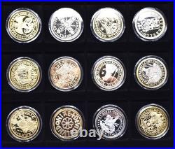 2000s Silver Proof Historic Coins Great Britain Museum Collection 12 Coin Set