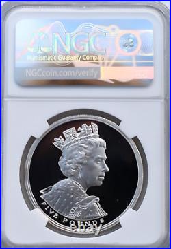 2002 Silver Proof £5 Queens Gold Jubilee NGC PF69 Great Britain