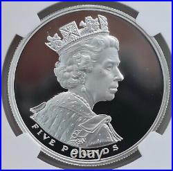 2002 Silver Proof £5 Queens Gold Jubilee NGC PF69 Great Britain