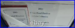 2003 UK 3 COIN 925/1000 SILVER PROOF 50p, £1 & £2 PIEDFORT COLLECTION Box&COA