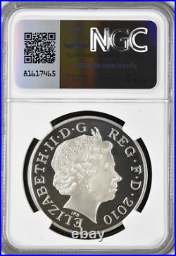 2010 Silver £5 RESTORATION OF MONARCHY Proof NGC PF69 Great Britain