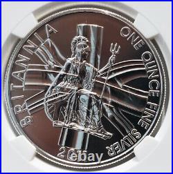 2011 Silver Britannia Ngc Ms69 £2 Great Britain 1oz