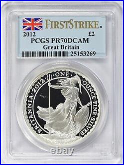 2012 Britannia PCGS PR70 DCAM First Strike Great Britain Silver 1 Oz