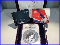 2013 GREAT BRITAIN 10 POUNDS BRITANNIA 5oz PROOF NGC PF 70 FIRST RELEASES b15.3