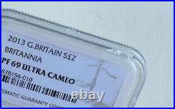 2013 Great Britain £2 Britannia 2 Pounds NGC PF 69 ULTRA CAMEO 1 oz. Silver Coin