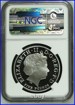 2013 Great Britain Silver 5 Pound St. George & Dragon NGC PF 70 UC 54th Struck