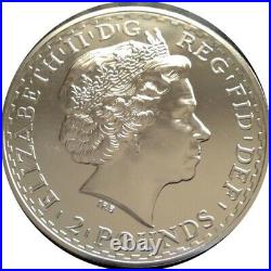 2013 Great Britain UK 2 Pounds Britannia 1 Oz Silver Gilded Coin. (In Capsule)