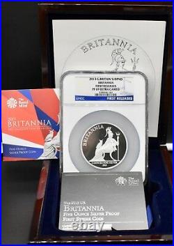 2013 Silver Britannia 5oz £10 PF69 NGC Royal Mint + Box & COA Great Britain