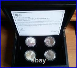 2014 Portrait of Britain Silver Proof Piedfort Coin Set (4) Cased + Box and COA