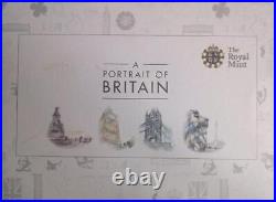 2014 Portrait of Britain Silver Proof Piedfort Coin Set (4) Cased + Box and COA