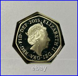 2015 BATTLE OF BRITAIN Silver Proof 50p Coin Cover No Denomination Mint ERROR