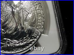 2015 Britannia Partial Collar Mint Error MS68 Great Britain 1 oz £2 Silver Rare