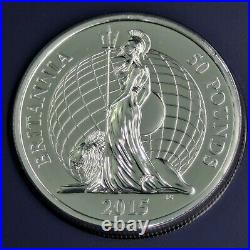 2015 Great Britain Britannia & Lion 1 oz. 999 silver coin with presentation card