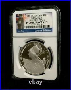 2015 Great Britain NGC PF70 Silver 1 oz Britannia Early Releases