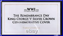 2015 Great Britain The Remembrance Day King George V Silver Crown Coin Cover