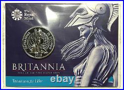 2015 Great Britain UK Britannia £50.999 Fine Silver Coin BU 1st In Series