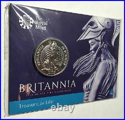 2015 Great Britain UK Britannia £50.999 Fine Silver Coin BU 1st In Series