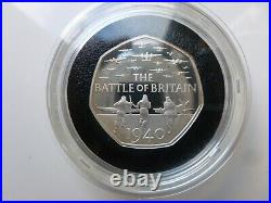 2015 Royal Mint Battle of Britain 75th Silver Proof PIEDFORT 50p Coin Box CoA