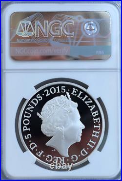 2015 Silver £5 Proof Edith Cavell WWI Centenary NGC PF68 Great Britain