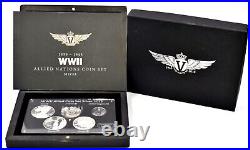 2015 WW2 Allied Nation Silver Coin Set Russia, Great Britain, USA, France Canada