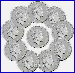 2016-2021 16 Oz SIlver Great Britain QUEEN'S BEAST 2 Oz 10 Coin Set