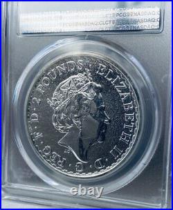 2016 Great Britain £2 First Strike 1oz. 999 Silver PCGS MS69 Britannia Coin