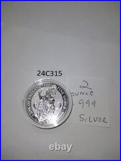 2016 Great Britain 2 ounc. 9999 Silver Queen's Beasts Lion of England 24C315 bb7