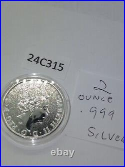 2016 Great Britain 2 ounc. 9999 Silver Queen's Beasts Lion of England 24C315 bb7