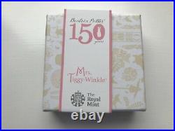 2016 MRS TIGGY-WINKLE SILVER PROOF 50p COIN BRAND NEW BEATRIX POTTER COA