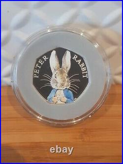 2016 Peter Rabbit Silver Proof 50p Coin BNUC with COA No 09740 Perfect Condition